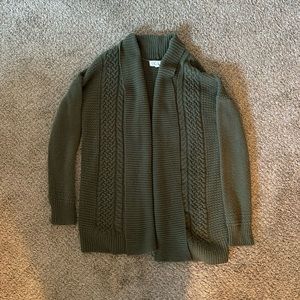 Green Cardigan Sweater